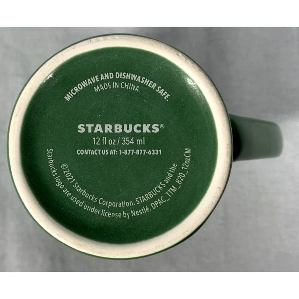 Starbucks Ceramic Coffee Mug Green 2021 12 Oz 5